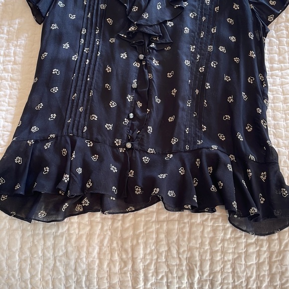 Polo Ralph Lauren kids light black blouse with cream print. Size 14 years - Picture 4 of 8